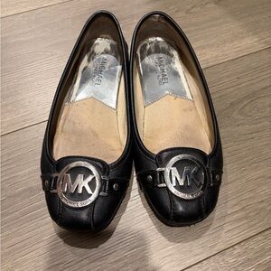 Michael Kors Black Flats with Silver Accents